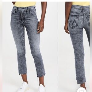 MOTHER Insider Crop Step Fray Jeans in “Train Stops”